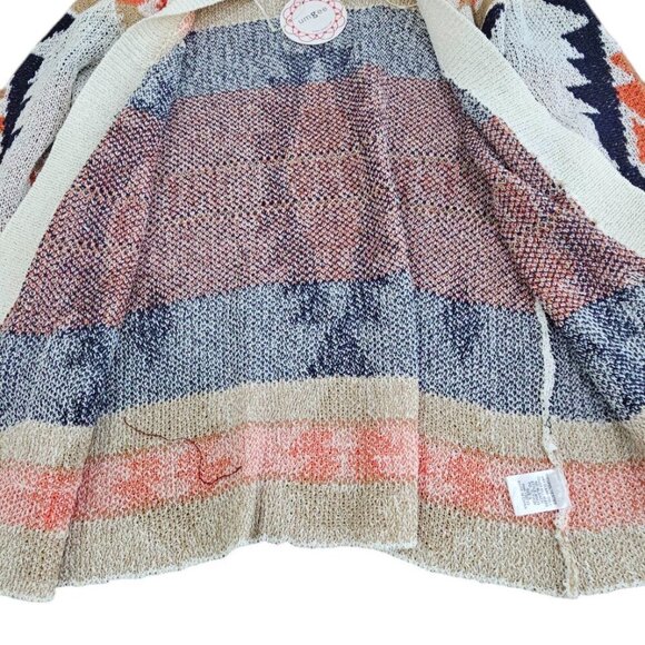 New with Tags Multicolor Pattern Open Front Cardigan with Side Pockets - Picture 8 of 11